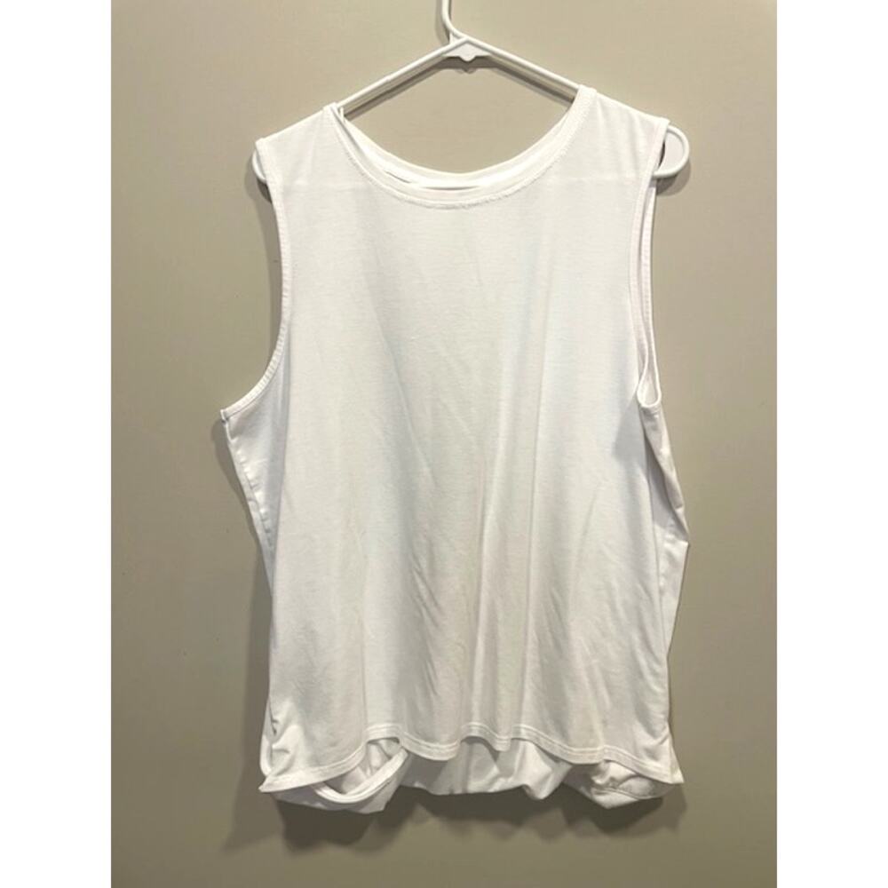 Athleta Set of 2 Tanks White Cotton Breathable Athletic Tops Size XL - Picture 2 of 12